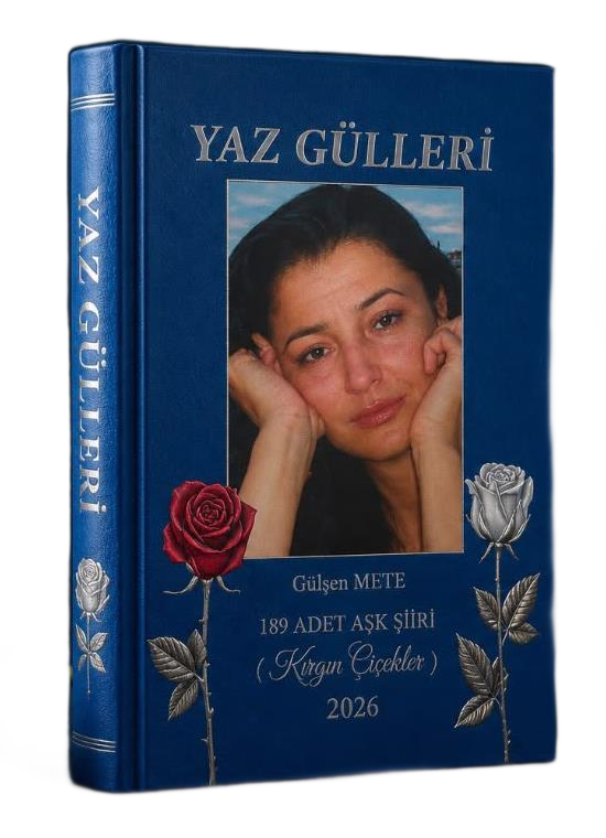 Yaz Gülleri şiir kitabı kapak mockupı